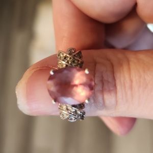 Pink Topaz with sterling silver ring size 6